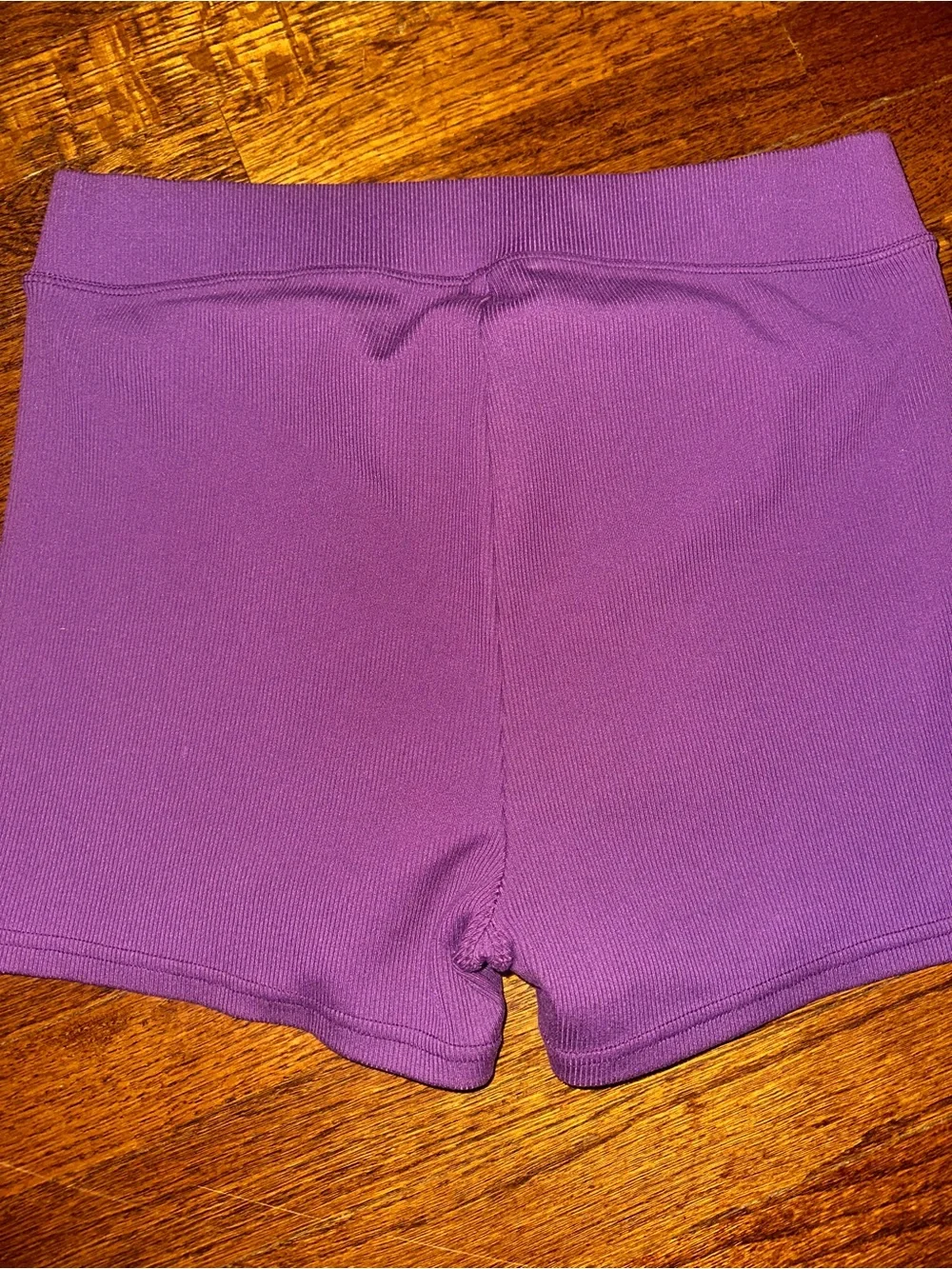 ALO Yoga Ribbed High-Waist Deep Plum Shorts Large